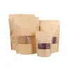 Bolsa Kraft Auto-Soportante con Cierre Ziplock, Empaque para Té, Snacks, Frutas Secas, Bolsa de Empaque con Cierre Retorcido, Espesada, Esmerilada, de Fábrica