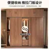 Armario de madera maciza con puertas correderas para uso doméstico, dormitorio, apartamento de alquiler, puerta corredera de roble, armario infantil, almacenamiento sin tiradores