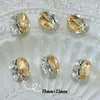 Decoraciones para Uñas con Pedrería Apilada en Forma Ovalada Cristal de Huevo Delgado Súper Brillante Blanco de Alta Calidad Pedrería Apilada Acabado Uñas Postizas para Uñas Pedrería