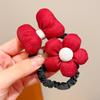 Anillos para el pelo de flor dulce Ankora Roja para niños, Cuerda para el pelo de lunares linda para niñas, Accesorios para el pelo versátiles para niñas pequeñas