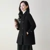 Nuevo Abrigo de Lana de Doble Botonadura de Alta Gama Blanco de Doble Cara para Mujer Otoño/Invierno 2026 100% Lana