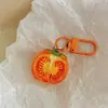 Chaveiro Pingente de Tomate Tridimensional Meio Cortado de Verão Charme para Bolsa de Menina Pingente de Celular Pequeno Presente para Melhor Amigo