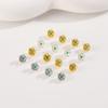 Retenção de Cor Forte Banhado a Ouro 18K Zircônia Colorida Exquisito Botão de Flor Pequena Pingente de Flor Acessórios para Joias de Pulseira Colar Feitos à Mão