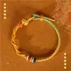 Ano do Coelho 2025 Ano da Vida Pulseira de Corda Trançada Vermelha Feita à Mão para Homens e Mulheres Amuleto de Casal Contas de Transferência Presente