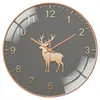 Reloj de Pared Silencioso de Moda para el Hogar, Decoración de Pared para Sala de Estar, Reloj de Cuarzo para Dormitorio, Reloj de Pared de Ciervo Dorado, Reloj de Pared Personalizado