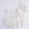 Conjunto Descartável de Faca, Garfo e Prato para Bolo de Fibra de Grão Ecológico Biodegradável Espessado Grau Alimentício Casca de Arroz Louça de Sobremesa