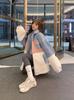 Top de piel de cordero para mujer Otoño e Invierno 2024 Nuevo Llegada Cálido Estilo Hong Kong Holgado Cuello con Cremallera Versátil Chaqueta de Manga Larga