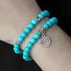 Pulsera de Madera con Cuentas Nueva Moda Europea y Americana para Hombre Tendencia Hip-hop Nicho Estilo Playa Apilada Pulsera de Piedra Natural