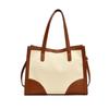 Bolsa Carteiro Estilo Novo 2025 para o Dia a Dia, Bolsa de Ombro Feminina Fashion e de Cor Contrastante, Bolsa Tote Retrô de Grande Capacidade