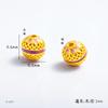 Contas Espaçadoras Flor Azul Esmaltada Oca Banhadas a Ouro Atacado Estilo Chinês Pulseira DIY Contas Redondas Acessórios