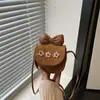 Estilo Coreano Otoño Nuevo Bolso Pequeño de Gamuza Dulce Bolso de Hombro para Niñas con Flores Lindo Mini Bolso Cruzado con Lazo Bolso para Niños