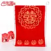 Algodão de Casamento Jacquard Vermelho Toalha Presente de Lembrança Casal Toalha Facial Vermelha Presente de Casamento Decoração de Casa