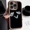 Nova Borboleta Azul Estilo Chinês Adequada para iPhone 17 Capa Macia Capa de Celular 17Promax Simples 14 High-End 13 Furo Fino 12