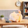 Caixa Surpresa Vida de Trabalho do Gato Laranja Desenho Animado Criativo Gato Fofo Estatueta de Mesa Presente de Aniversário para Estudante