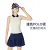 Camiseta sem mangas gola polo com zíper parcial, peça única sem costura, tecida, slim fit, colete esportivo para fitness com bojo fixo embutido