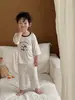 Ropa de Verano con Aire Acondicionado para Niños Anmeiya, Mangas Tres Cuartos, Pantalones Tres Cuartos, Ropa para el Hogar, Pijamas para Niños, Ropa Casual de Tencel Lyocell