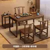 Nuevo Juego de Mesa de Té y Sillas de Madera Maciza China Mesa de Té Simple para Balcón Pequeño Escritorio de Oficina Mesa de Té Pequeña para el Hogar