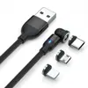 Cable de datos de atracción magnética de 540 grados Cable de carga magnética de 180 grados 5V2A imán de aguja única tipo C para teléfono Android bluetooth