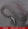 Colgante de Diente de Lobo de Obsidiana Natural para Hombres, Colgante Audaz de Moda, Collar de Amuleto de la Suerte Regalo al por Mayor