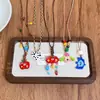 Collar trenzado de cachorro de dibujos animados de color dopamina para mujer, cadena colgante decorativa larga para cuello halter, accesorios