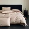Conjunto de quatro peças de algodão puro, algodão lavado, escovado, com jacquard tridimensional em relevo, espessado para outono e inverno, conjunto de quatro peças de roupa de cama em jacquard escovado