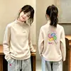 Camiseta de Manga Larga para Niños Otoño Invierno Niñas Capa Base Térmica de Forro Polar Estilo Coreano Cálido Top para Bebé Ropa Nueva para Niños