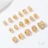 Cuentas Espaciadoras de Zirconia con Forma de Copo de Nieve y Cuentas de Barril con Recubrimiento de Platino de Cobre de Larga Conservación de Color Colgante Passepartout Accesorios de Joyería para Bricolaje
