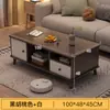 Sala de estar simple moderno nórdico patas de madera maciza mesa de centro casa de alquiler apartamento pequeño hogar mesa de té pequeña balcón mesa cuadrada