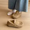 Sandálias Birkenstock de Pelúcia com Solado Grosso Femininas Novo Estilo Outono/Inverno Quentes de Pelo e Algodão Mocassins de Calçar
