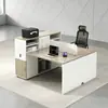 Combinación de escritorio y silla de oficina para personal, moderno y simple, estación de trabajo en cubículo para empleados, estación de trabajo de oficina para cuatro personas para uso comercial