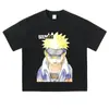 Camiseta de Manga Corta Estilo Americano Talla Extra Estampado de Personaje de Manga Transfronterizo Vintage Desgastado Otoño Manga Larga Estampado Floral