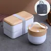 Lonchera, Caja Bento, Adecuada para Trabajadores de Oficina, Uso en Casa, Estudiantes, Segura para Microondas, Utensilios de Grado Alimenticio, Cuchara, Juego de Lonchera