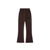 Calça pantalona de algodão com lavagem à areia cor azul-acinzentado feminina 2026 nova outono e inverno cintura alta justa para pessoas altas casual boca de sino perna larga