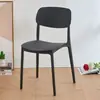 Silla de comedor minimalista con respaldo, adecuada para sentarse a largo plazo en restaurantes, uso doméstico, estilo nórdico, mesa de comedor de plástico moderna engrosada, diseño simple