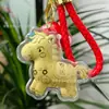 Llavero de Oro Oro Puro 999 Hongo Rojo Cordón de Cuero Colgante de Oro Atrae-Riqueza Regalo Promocional para Transmisiones en Vivo Venta al por Mayor
