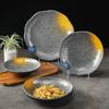 Plato alto Milamine, plato creativo de imitación de porcelana, olla caliente, vajilla de restaurante, plato frío japonés de plástico, plato para refrigerios comercial