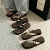 Chanclas de Suela Gruesa, Color Block de Verano, Casual y a la Moda, Chanclas de Playa Cuadradas para Mujer, Zapatos de Mujer de Comercio Exterior