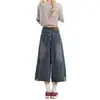 Jeans Rotos Retro Americanos para Mujer, Nuevo Estilo Veraniego, de Cintura Alta, Adelgazantes, Pierna Recta, Pierna Ancha, Pantalones Cropped Casuales Sueltos