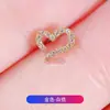 Pendientes de Aleación de Titanio F136 Llenos de Diamantes, Cuerda de Corazón Asimétrica, Tornillos para Hélix con Rosca Interna, Piercings para Labio, Joyería para Piercing de Titanio G23