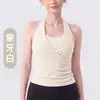 Camiseta de yoga sin mangas con cuello en V cruzado y almohadillas en el pecho, modeladora de cintura, sujetador deportivo reductor, camiseta de entrenamiento de Pilates y fitness