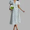 Nuevo Vestido Festivo de Otoño 2026 Ropa Europea Americana para Mujer Dropshipping Casual Francés Estampado para Citas Vestido