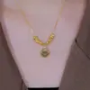 Colar da Sorte com seis contas feminino contas da sorte design de nicho moda igual TikTok elegante versátil estilo luxo leve corrente para clavícula