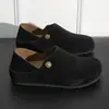 Sapatos Masculinos Birkenstock de Cobertura Total Outono 2026 Novos Sapatos Masculinos Retro Aumentadores de Altura Uso Bidirecional Dirigindo Casuais Preguiçosos