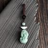 Colgante de llavero de coche de alta gama, colgante de jade natural valiente, colgante para teléfono móvil, creativo y sencillo para hombres y mujeres