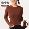 Roupas de Yoga, Tops de Outono e Inverno, Roupas Fitness Femininas de Manga Longa e Alta Elasticidade, Roupas de Yoga Femininas Respiráveis, Amigáveis à Pele e de Caimento Justo, Tops Esportivos