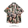 Camisas Florales de Manga Corta para Vacaciones para Hombres y Mujeres en Verano Delgadas de Moda Marca Retro Sueltas Casuales de Moda Camisas Atractivas para Parejas