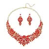 Set de Joyería Nupcial Colorido Europeo y Americano Transfronterizo Collar Pendientes Dos Piezas Diseño de Joyería para Banquete de Bodas para Mujeres