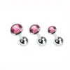 Pendientes coreanos de acero inoxidable con fondo plano, diseño de diamante, transfronterizos, simples, 3, 4, 5 mm, tres en un grupo, colación aleatoria, joyería al por mayor