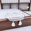 Pulseira de Prata Pura 9999 Sorte e Paz Push-Pull Novo Estilo Chinês Antigo Luxo Acessível Nicho Presente para Aniversário de Namorada