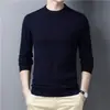 Suéteres para Hombre al por Mayor, Cuello Alto Medio, Estilo Coreano, Cuello Redondo Casual de Moda, Suéter Básico de Punto para Hombre, Fábrica de Exportación